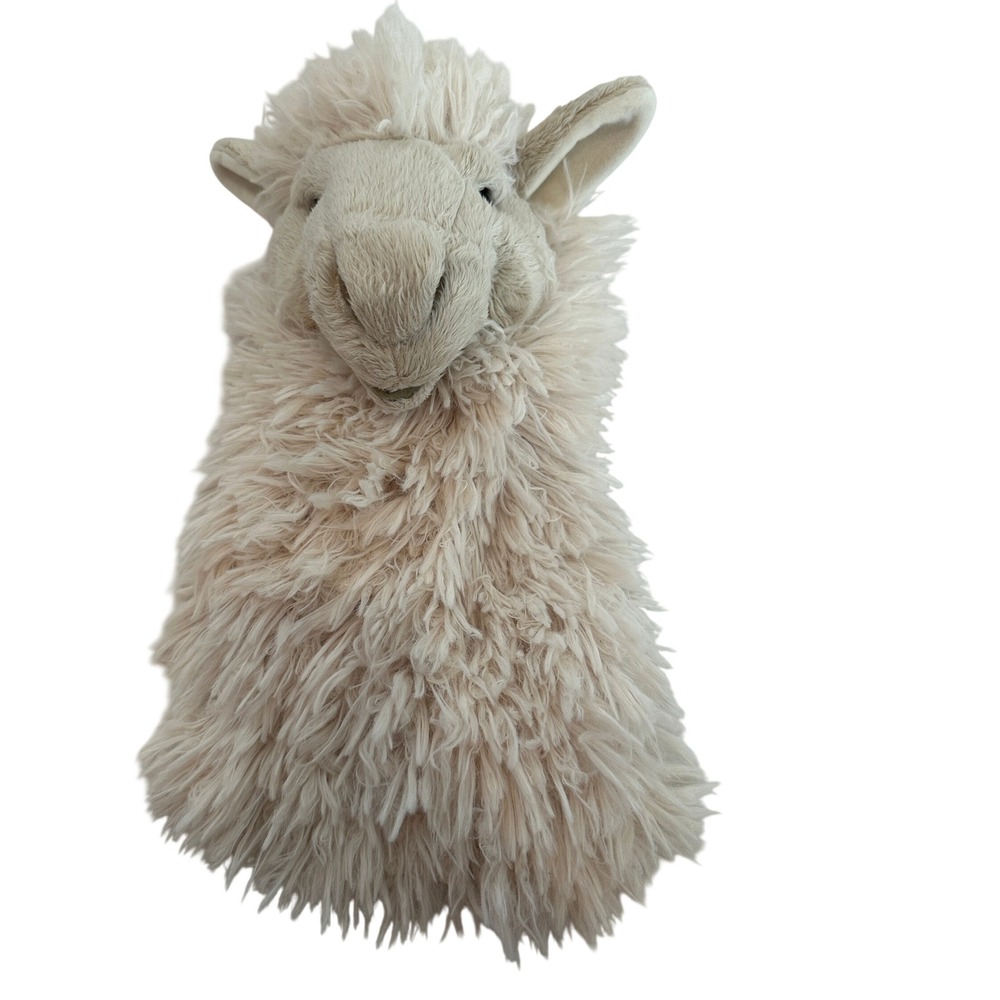 Folkmanis Llama Hand Puppet Cream Shaggy Long Fur Plush 15 inch 2991